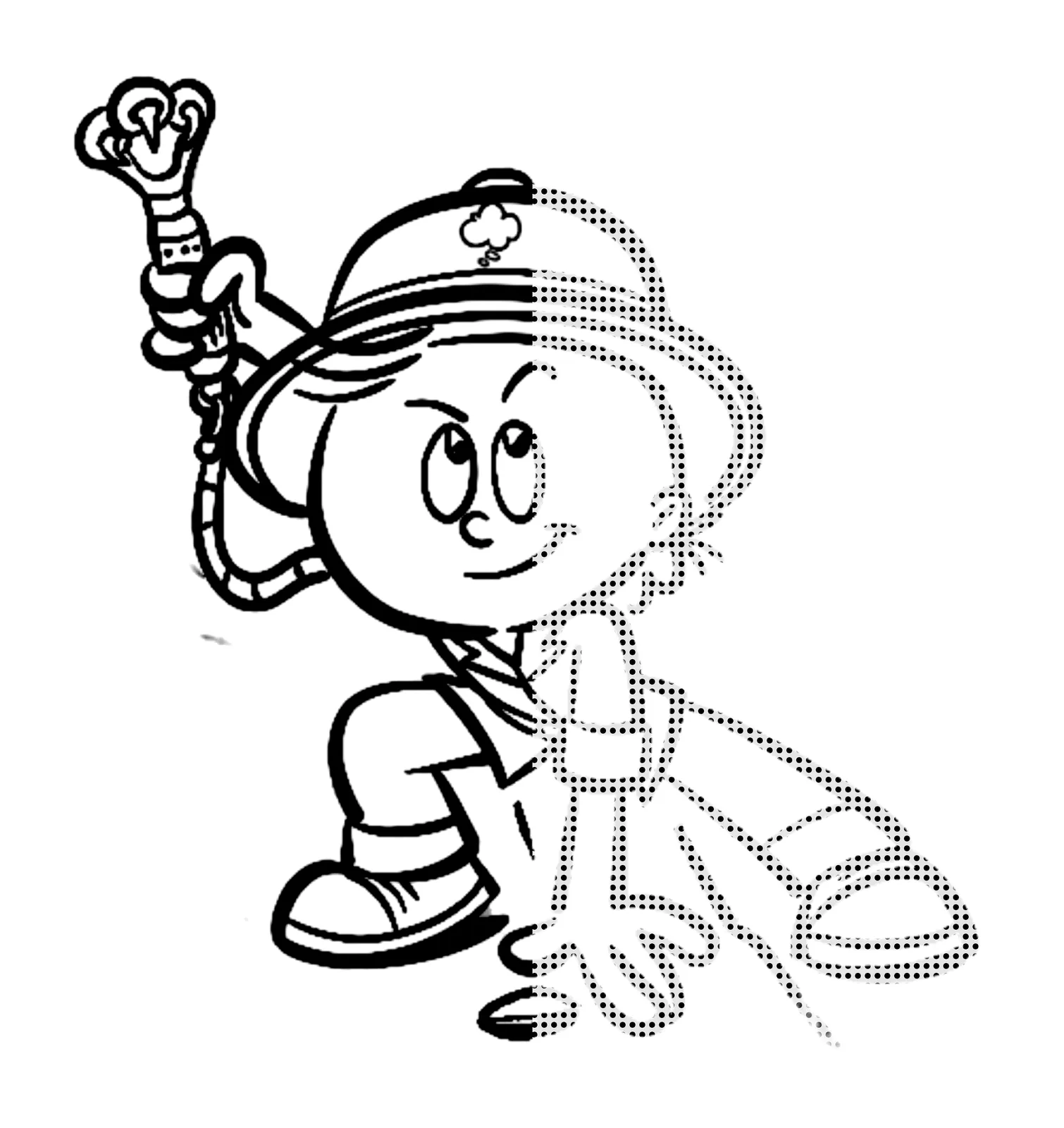 Faro Zigg com metade do desenho em pontinhos